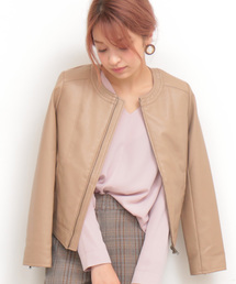 N.（N. Natural Beauty Basic） | ◆フェイクレザーノーカラーブルゾン(ブルゾン)