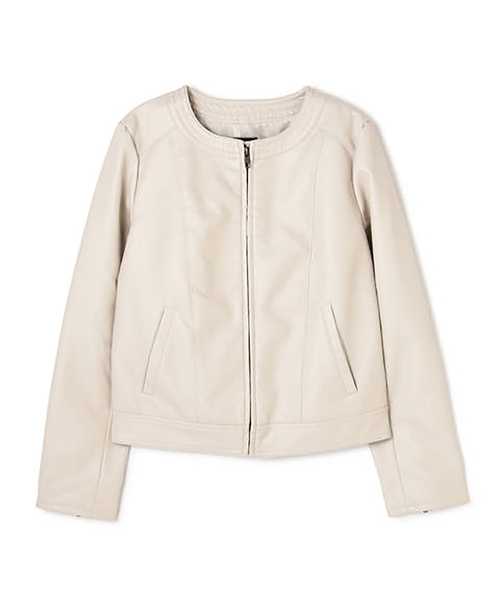 N.(N. Natural Beauty Basic)(エヌエヌナチュラルビューティーベーシック)の「◆フェイクレザーノーカラーブルゾン(ブルゾン・レディース・ホワイト/ブラック/ベージュ・SMALL/MEDIUM)」の21枚目の写真