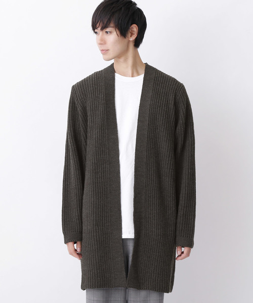 MONO-MART(モノマート)の「オーバーニットロングラインカーデ(カーディガン/ボレロ・メンズ・ブラック/ネイビー/キャメル/チャコール・FREE)」の11枚目の写真