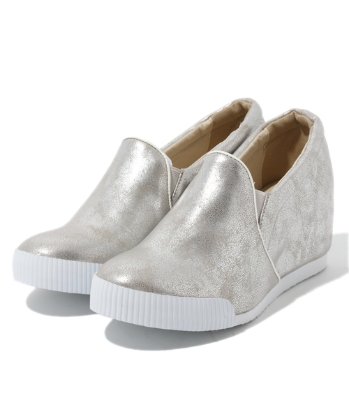 WHO'S WHO gallery（フーズフーギャラリー）の「インヒールスリッポン（スニーカー・レディース・ベージュ/ブラック/ネイビー/シルバー/その他22・SMALL/MEDIUM/LARGE）」の4枚目の写真