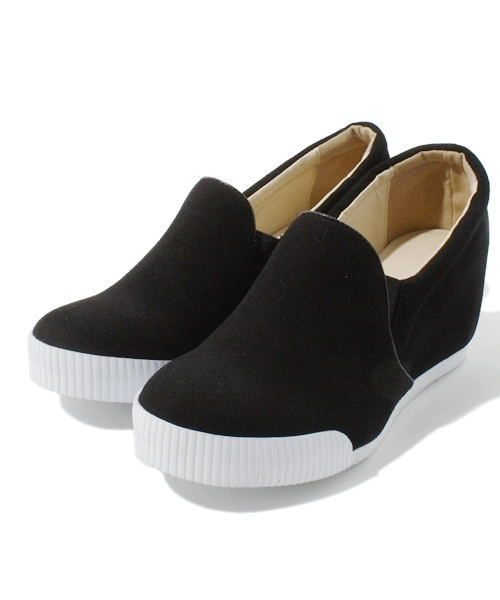 WHO'S WHO gallery（フーズフーギャラリー）の「インヒールスリッポン（スニーカー・レディース・ベージュ/ブラック/ネイビー/シルバー/その他22・SMALL/MEDIUM/LARGE）」の2枚目の写真