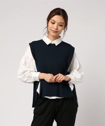 archives | ボリューム袖ブラウス＆リブニットベストSET(シャツ/ブラウス)