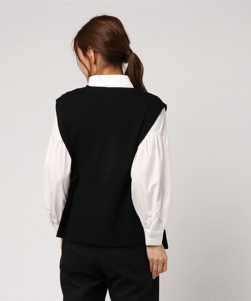 archives(アルシーヴ)の「ボリューム袖ブラウス&リブニットベストSET(シャツ/ブラウス・レディース・ブラック/ベージュ/ネイビー/アイボリー・MEDIUM)」の10枚目の写真