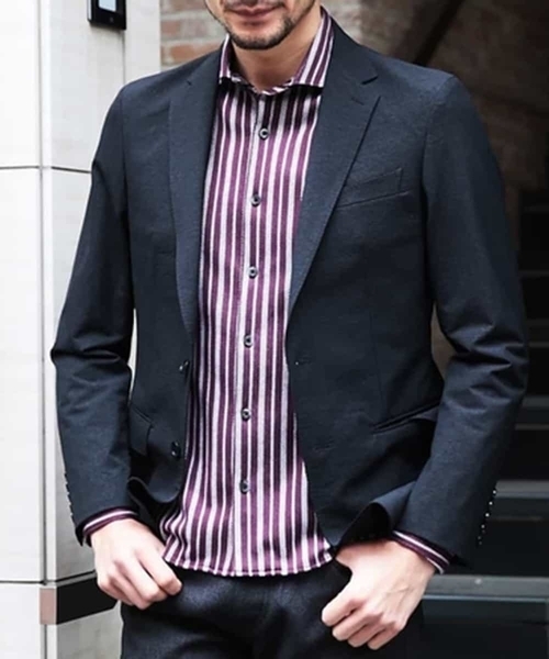 MICHEL KLEIN HOMME (ミッシェルクランオム)の「ジャケット(ミストナイロン2WAYストレッチ)(テーラードジャケット・メンズ・ブラック/ネイビー/グレー・46/48/51)」の4枚目の写真
