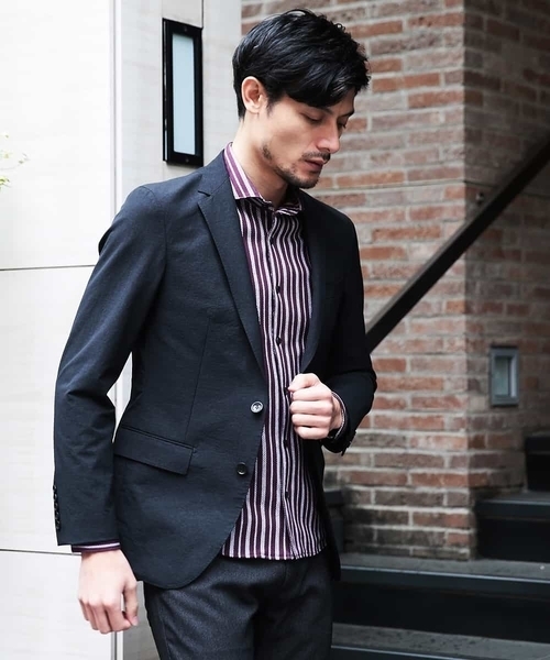 MICHEL KLEIN HOMME (ミッシェルクランオム)の「ジャケット(ミストナイロン2WAYストレッチ)(テーラードジャケット・メンズ・ブラック/ネイビー/グレー・46/48/51)」の9枚目の写真