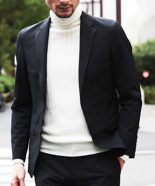 MICHEL KLEIN HOMME (ミッシェルクランオム)の「ジャケット(ミストナイロン2WAYストレッチ)(テーラードジャケット・メンズ・ブラック/ネイビー/グレー・46/48/51)」の2枚目の写真