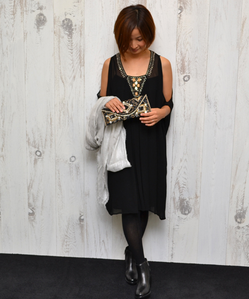 Navasana ナバアサナ の Navasanaﾚｰﾖﾝｼﾞｮｰｾﾞｯﾄﾋﾞｰｽﾞ刺繍ワンピース 712 Naj N141 Op004 ワンピース Wear