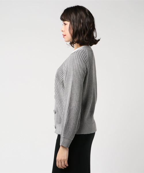 rps（アールピーエス）の「模様編みボリューム袖ショートニットカーディガン（カーディガン/ボレロ・レディース・ブラック/オフホワイト/ピンク/ミント/杢グレー・M）」の9枚目の写真