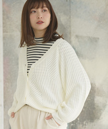 rps | 模様編みボリューム袖ショートニットカーディガン(カーディガン/ボレロ)