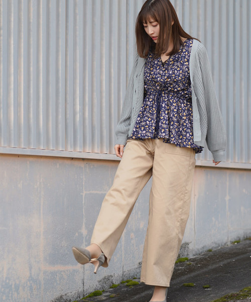 rps（アールピーエス）の「模様編みボリューム袖ショートニットカーディガン（カーディガン/ボレロ・レディース・ブラック/オフホワイト/ピンク/ミント/杢グレー・M）」の20枚目の写真