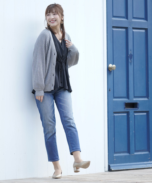 rps（アールピーエス）の「模様編みボリューム袖ショートニットカーディガン（カーディガン/ボレロ・レディース・ブラック/オフホワイト/ピンク/ミント/杢グレー・M）」の18枚目の写真