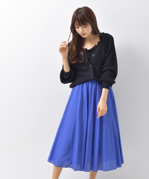 rps（アールピーエス）の「模様編みボリューム袖ショートニットカーディガン（カーディガン/ボレロ・レディース・ブラック/オフホワイト/ピンク/ミント/杢グレー・M）」の13枚目の写真