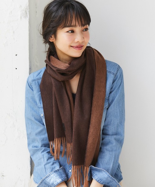 SMILE ORCHID(スマイルオーキッド)の「カシミヤリバーシブルストール(ストール/ショール・レディース・ブラック/ベージュ/ネイビー/ブラウン/グレー/ピンク/ワインレッド/グレイッシュベージュ・FREE)」の4枚目の写真