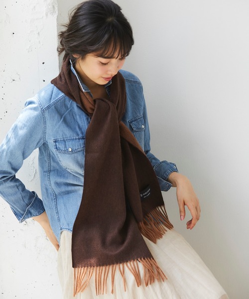 SMILE ORCHID(スマイルオーキッド)の「カシミヤリバーシブルストール(ストール/ショール・レディース・ブラック/ベージュ/ネイビー/ブラウン/グレー/ピンク/ワインレッド/グレイッシュベージュ・FREE)」の19枚目の写真