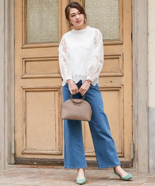 KOBE LETTUCE（コウベレタス）の「フェイクレザークリアハンドルバッグ（ハンドバッグ・レディース・グレイッシュベージュ/ブルーグリーン/ブラック・FREE）」の10枚目の写真