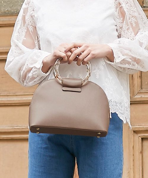 KOBE LETTUCE（コウベレタス）の「フェイクレザークリアハンドルバッグ（ハンドバッグ・レディース・グレイッシュベージュ/ブルーグリーン/ブラック・FREE）」の9枚目の写真