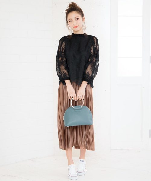 KOBE LETTUCE（コウベレタス）の「フェイクレザークリアハンドルバッグ（ハンドバッグ・レディース・グレイッシュベージュ/ブルーグリーン/ブラック・FREE）」の8枚目の写真