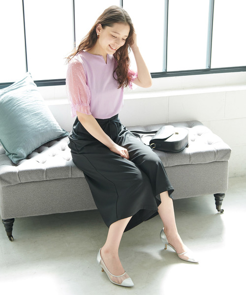 ROPE' PICNIC（ロペピクニック）の「ドットドビーキーネックトップス（その他トップス・レディース・ホワイト/ブラック/グリーン系その他/ピンク・38/40）」の8枚目の写真