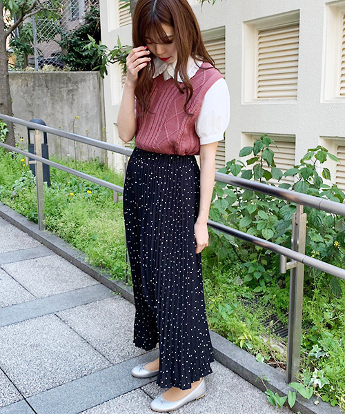 apres jour（アプレジュール）の「ケーブルＶニットベスト【ZOZOTOWN限定アイテム】（ニット/セーター・レディース・ブルー/ライトグリーン/アイボリー/スモークピンク・フリー）」の10枚目の写真