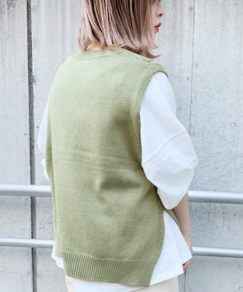 apres jour（アプレジュール）の「ケーブルＶニットベスト【ZOZOTOWN限定アイテム】（ニット/セーター・レディース・ブルー/ライトグリーン/アイボリー/スモークピンク・フリー）」の22枚目の写真