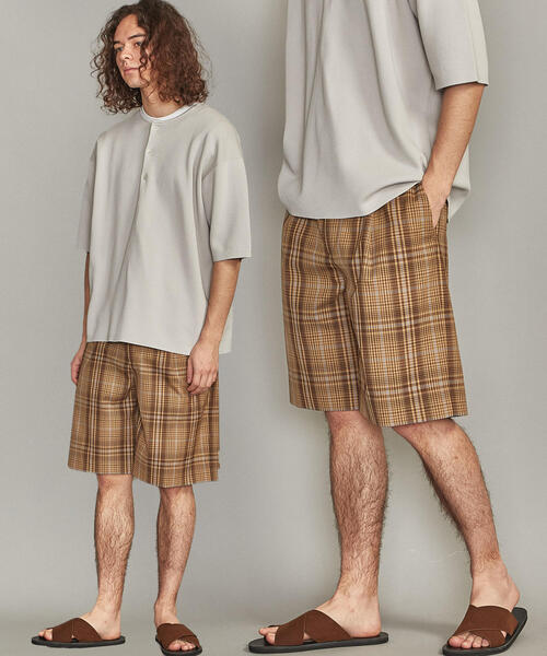 BEAUTY&YOUTH UNITED ARROWS(ビューティアンドユースユナイテッドアローズ)の「BY TW チェック 1P ルーズ ショートパンツ(その他パンツ)」 WEAR BEAUTY&YOUTH UNITED ARROWS(ビューティアンドユースユナイテッドアローズ)の「BY TW チェック 1P ルーズ ショートパンツ(その他パンツ)」 WEAR