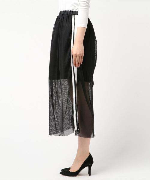 WEGO（ウィゴー）の「WEGO/サイドラインメッシュロングスカート（スカート・レディース・パープル/ブラック/ホワイト/カーキ・FREE）」の18枚目の写真