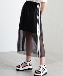 WEGO | WEGO/サイドラインメッシュロングスカート(スカート)