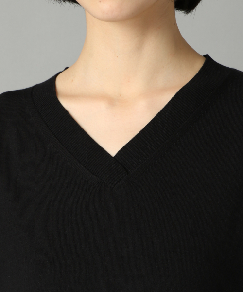 LOWRYS FARM（ローリーズファーム）の「１４ＧスーピマＶＳＳ　836522（ニット/セーター・レディース・グリーン/ブラック/オフホワイト/ベージュ・FREE）」の5枚目の写真