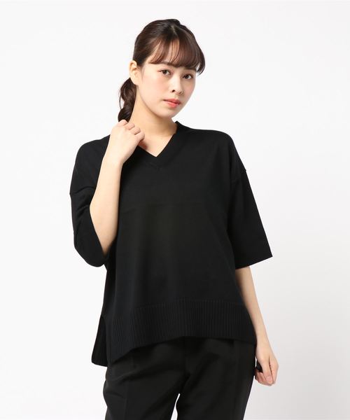 LOWRYS FARM（ローリーズファーム）の「１４ＧスーピマＶＳＳ　836522（ニット/セーター・レディース・グリーン/ブラック/オフホワイト/ベージュ・FREE）」の12枚目の写真