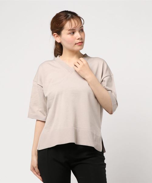 LOWRYS FARM（ローリーズファーム）の「１４ＧスーピマＶＳＳ　836522（ニット/セーター・レディース・グリーン/ブラック/オフホワイト/ベージュ・FREE）」の13枚目の写真