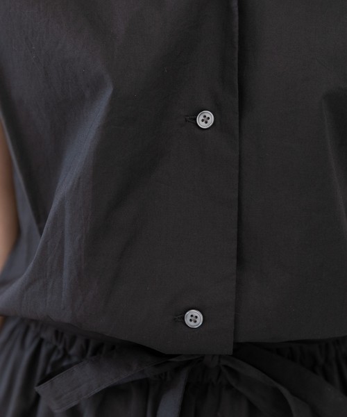 PREFERIR(プレフェリール)の「開襟シャツ フレンチスリーブ ロング ワンピース【テレビ朝日・グッドモーニング番組着用】(シャツワンピース・レディース・ブラック/グリーン/ブラウン・MEDIUM/LARGE)」の10枚目の写真