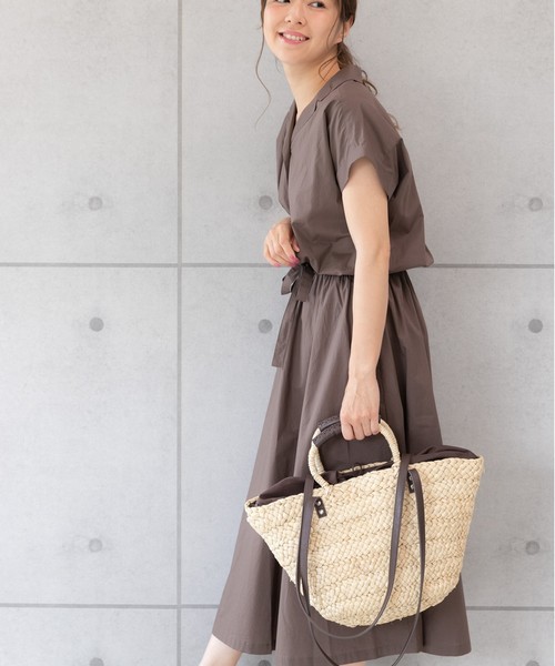 PREFERIR(プレフェリール)の「開襟シャツ フレンチスリーブ ロング ワンピース【テレビ朝日・グッドモーニング番組着用】(シャツワンピース・レディース・ブラック/グリーン/ブラウン・MEDIUM/LARGE)」の14枚目の写真