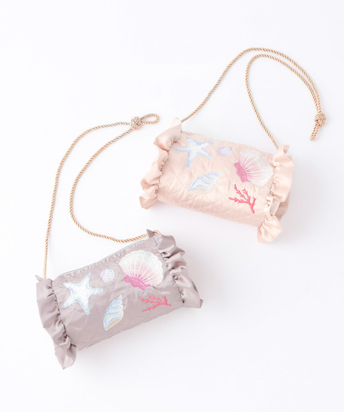 one after another NICE CLAUP（ワンアフターアナザーナイスクラップ）の「シェル柄刺繍ショルダーバッグ（ショルダーバッグ・レディース・ピンク/アイボリー・FREE）」の7枚目の写真