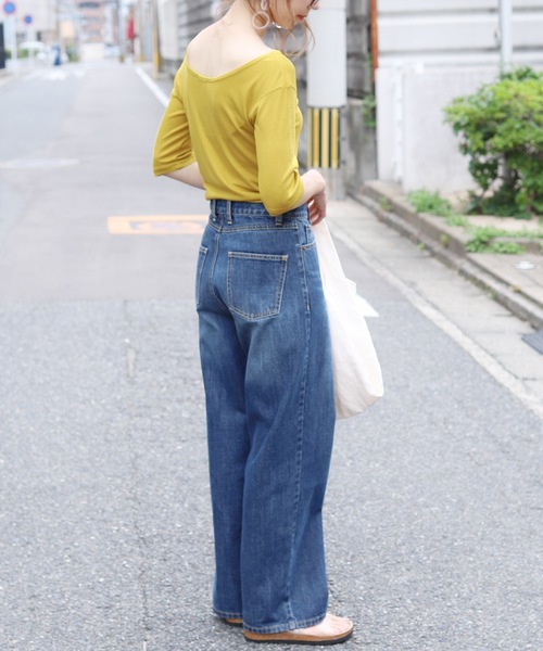 reca(レカ)の「バックオープンカットソー(Tシャツ/カットソー・レディース・ライム/オフホワイト/ブラック・FREE)」の7枚目の写真