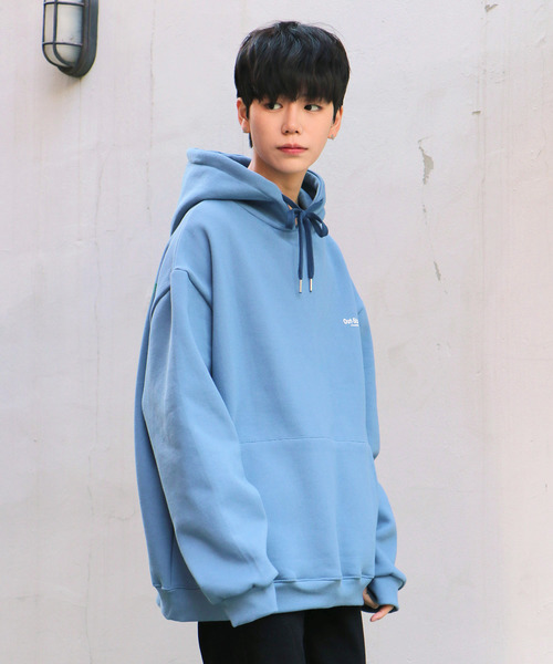 NO NEED(ノーニード)の「オーバーサイズバックプリント&シンプルロゴビッグシルエットスウェットパーカー /ワイドシルエット/PK/(パーカー・メンズ・ブラック/グレー/ベージュ/ブルー/オリーブ・フリー)」の18枚目の写真