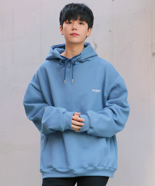 NO NEED(ノーニード)の「オーバーサイズバックプリント&シンプルロゴビッグシルエットスウェットパーカー /ワイドシルエット/PK/(パーカー・メンズ・ブラック/グレー/ベージュ/ブルー/オリーブ・フリー)」の9枚目の写真