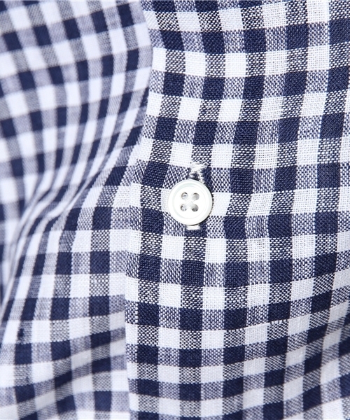 UNION STATION（ユニオンステーション）の「半袖ギンガムチェックチャツ/カッタウェイ（シャツ/ブラウス・メンズ・ブルー/ネイビー・LARGE/MEDIUM/LL）」の3枚目の写真