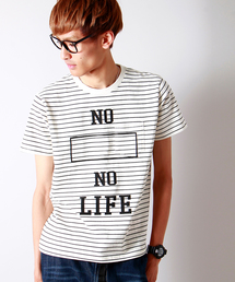 WEGO | WEGO/ペンシルボーダーロゴTシャツ(Tシャツ/カットソー)