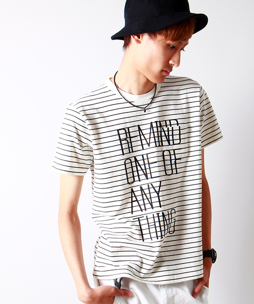 WEGO(ウィゴー)の「WEGO/ペンシルボーダーロゴTシャツ(Tシャツ/カットソー・メンズ・その他2/その他1・MEDIUM/LARGE)」の2枚目の写真