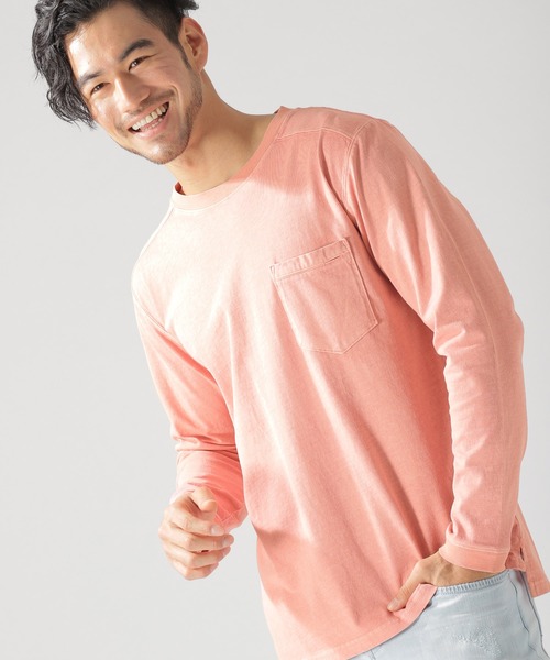 BAYFLOW（ベイフロー）の「Day To Day オーガニックコットンピグメントL/S Tシャツ（Tシャツ/カットソー・メンズ・ホワイト/ベージュ/ピンク/チャコール・SMALL/MEDIUM/LARGE）」の4枚目の写真