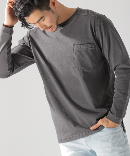 BAYFLOW（ベイフロー）の「Day To Day オーガニックコットンピグメントL/S Tシャツ（Tシャツ/カットソー・メンズ・ホワイト/ベージュ/ピンク/チャコール・SMALL/MEDIUM/LARGE）」の3枚目の写真