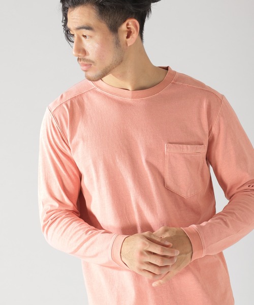 BAYFLOW（ベイフロー）の「Day To Day オーガニックコットンピグメントL/S Tシャツ（Tシャツ/カットソー・メンズ・ホワイト/ベージュ/ピンク/チャコール・SMALL/MEDIUM/LARGE）」の13枚目の写真