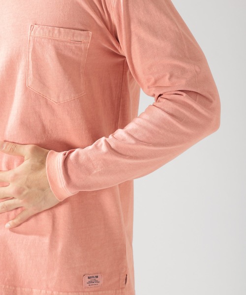 BAYFLOW（ベイフロー）の「Day To Day オーガニックコットンピグメントL/S Tシャツ（Tシャツ/カットソー・メンズ・ホワイト/ベージュ/ピンク/チャコール・SMALL/MEDIUM/LARGE）」の6枚目の写真