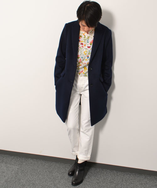 AMERICAN RAG CIE（アメリカンラグシー）の「リバーメルトンチェスターコート/214-AGP-L142-CO098（チェスターコート・レディース・ベージュ/ネイビー・FREE）」の18枚目の写真