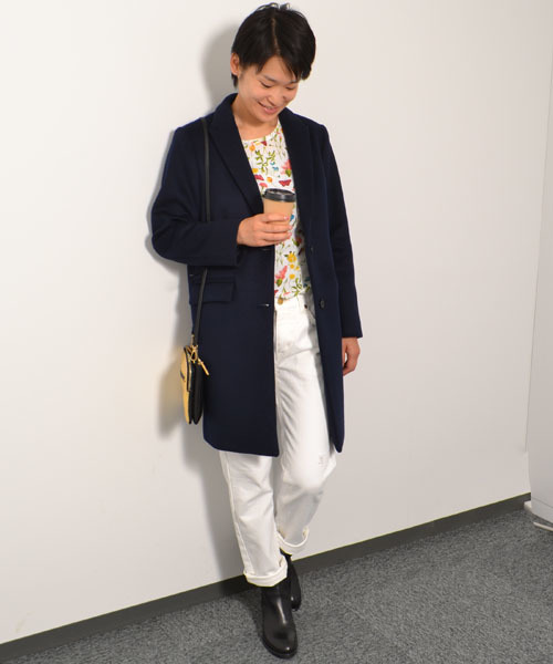 AMERICAN RAG CIE（アメリカンラグシー）の「リバーメルトンチェスターコート/214-AGP-L142-CO098（チェスターコート・レディース・ベージュ/ネイビー・FREE）」の19枚目の写真