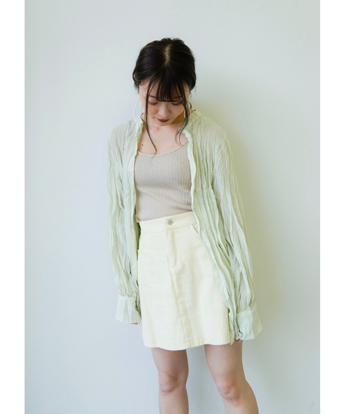 VANNIE U（ヴァニーユー）の「3wayクリンクルシアーシャツ（シャツ/ブラウス・レディース・ベージュ/クリアグリーン/クリアブルー・FREE）」の5枚目の写真