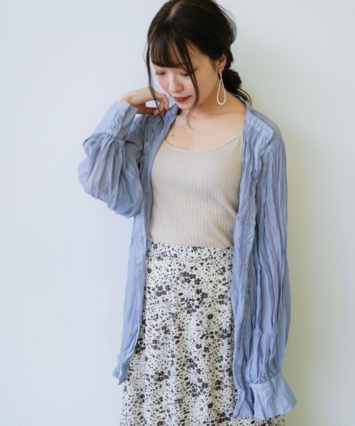 VANNIE U（ヴァニーユー）の「3wayクリンクルシアーシャツ（シャツ/ブラウス・レディース・ベージュ/クリアグリーン/クリアブルー・FREE）」の18枚目の写真