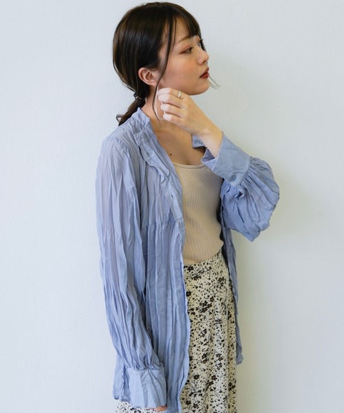 VANNIE U（ヴァニーユー）の「3wayクリンクルシアーシャツ（シャツ/ブラウス・レディース・ベージュ/クリアグリーン/クリアブルー・FREE）」の19枚目の写真