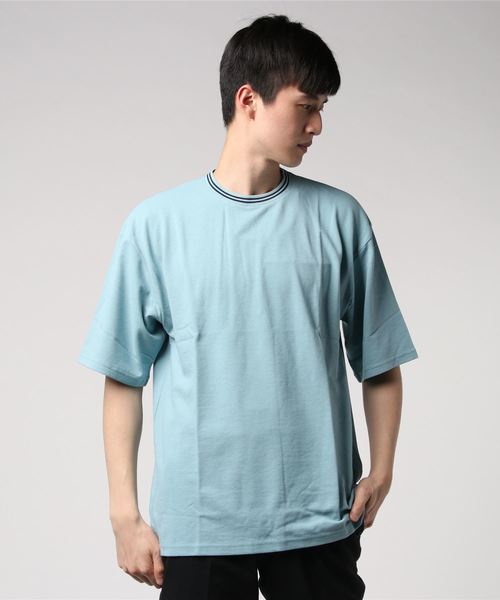 INNOCENT（イノセント）の「鹿の子ライン入り刺繍クルーTシャツ（Tシャツ/カットソー・レディース・ホワイト/ブラック/ピンク/サックスブルー/ワイン/ネイビー/チャコールグレー/カーキ・MEDIUM/X-LARGE/LARGE）」の12枚目の写真