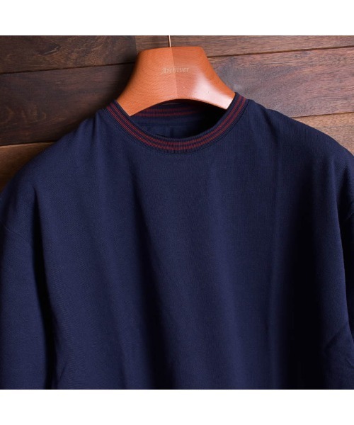 INNOCENT（イノセント）の「鹿の子ライン入り刺繍クルーTシャツ（Tシャツ/カットソー・レディース・ホワイト/ブラック/ピンク/サックスブルー/ワイン/ネイビー/チャコールグレー/カーキ・MEDIUM/X-LARGE/LARGE）」の20枚目の写真